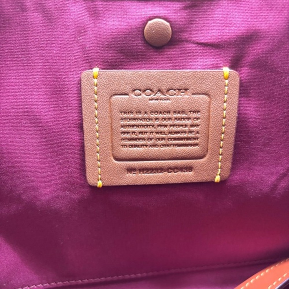 NWT COACH Coated Canvas Signature‎ Cary Shoulder Bag in Tan Rust - Picture 16 of 16